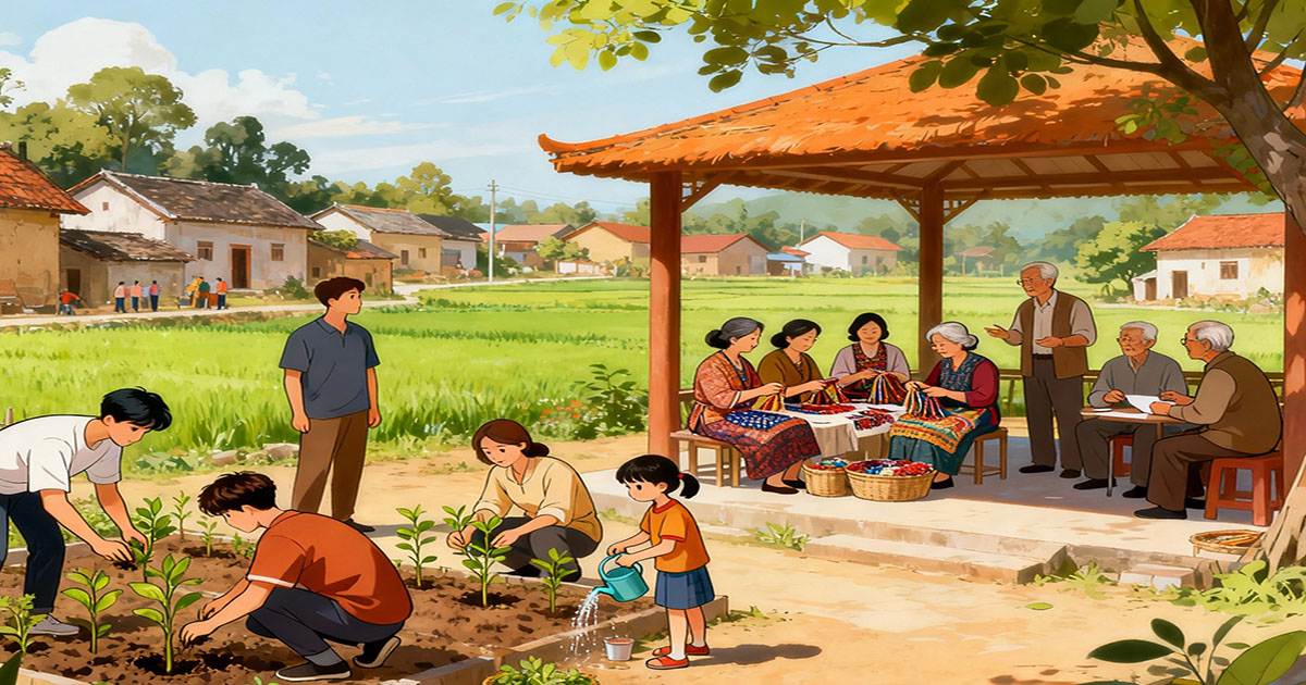 Ilustrasi Desa Desa Berkelanjutan