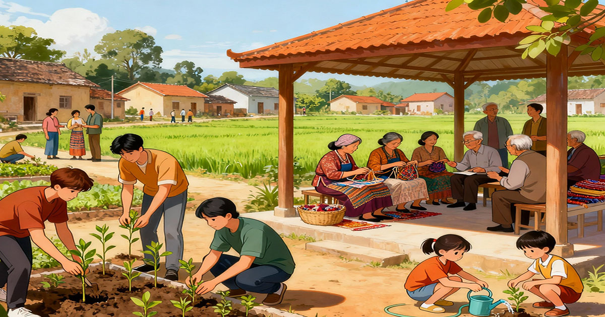 Ilustrasi Desa Desa Modern