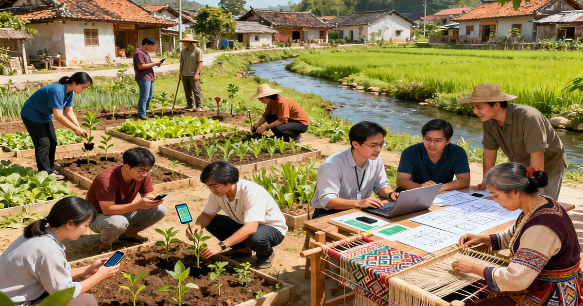 Ilustrasi Desa peta desa