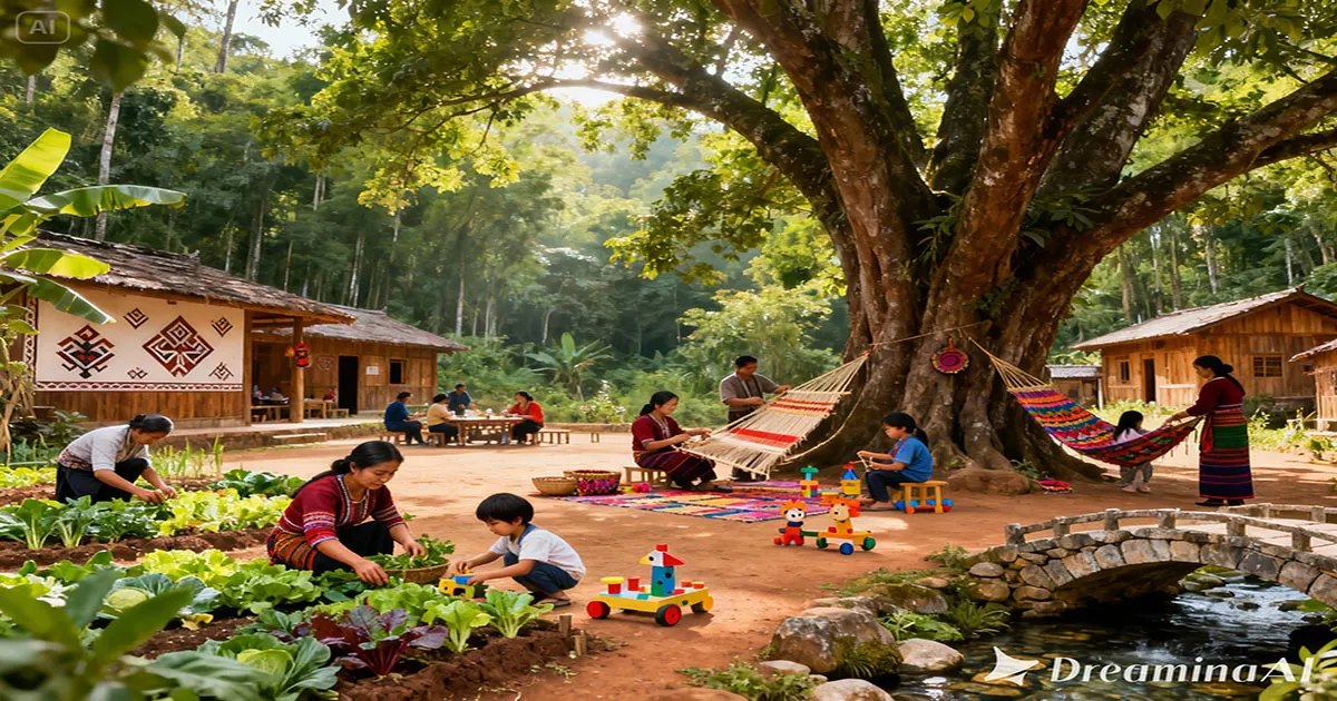 Ilustrasi Desa desa ramah